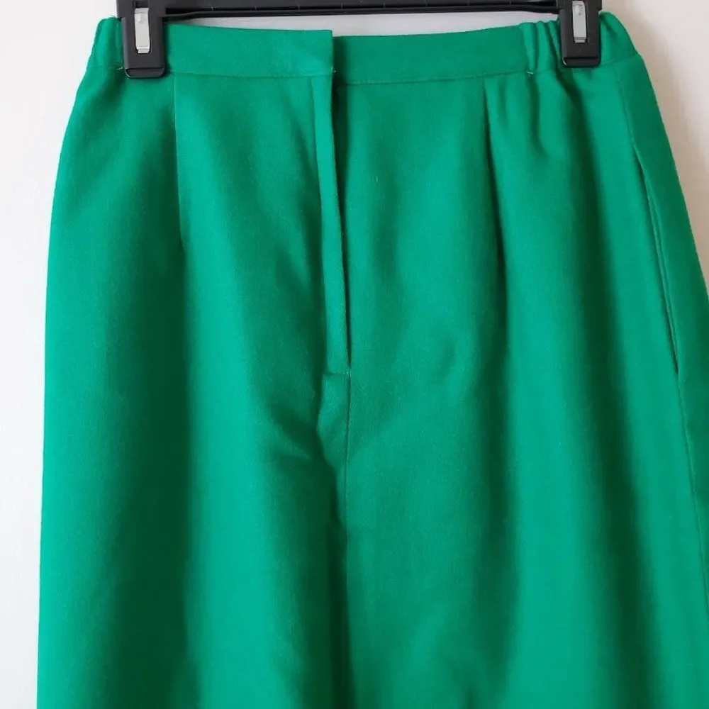 Vintage‎ EMO Pure Wool Deadstock Green Midi Skirt